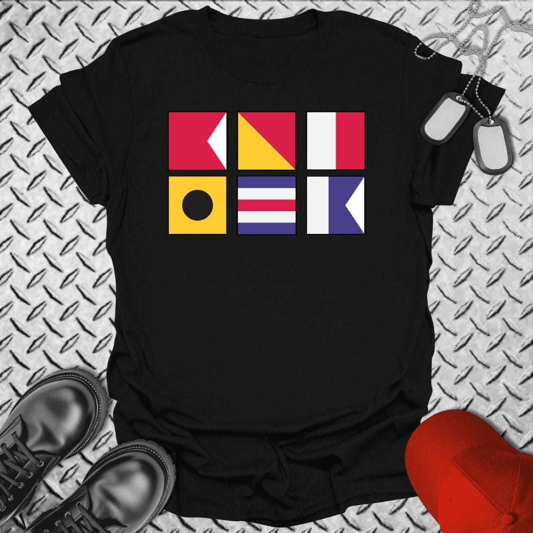 NavyHumor T-Shirt Black / S BOHICA - Bend Over... Signal Flag