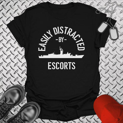 NavyHumor T-Shirt Black / S Easily Distracted By Escorts T-shirt