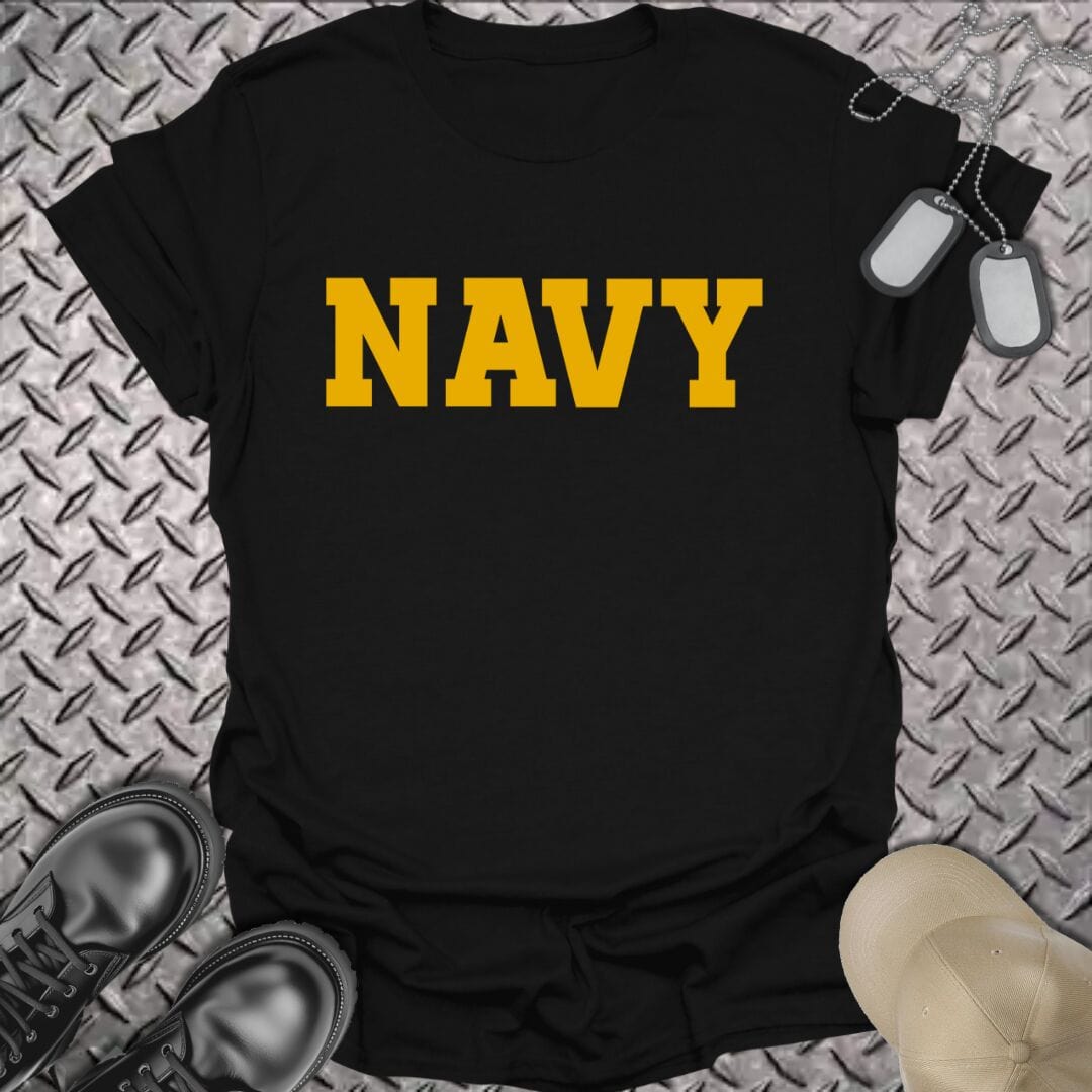 NavyHumor T-Shirt Black / S Gold Navy T-shirt