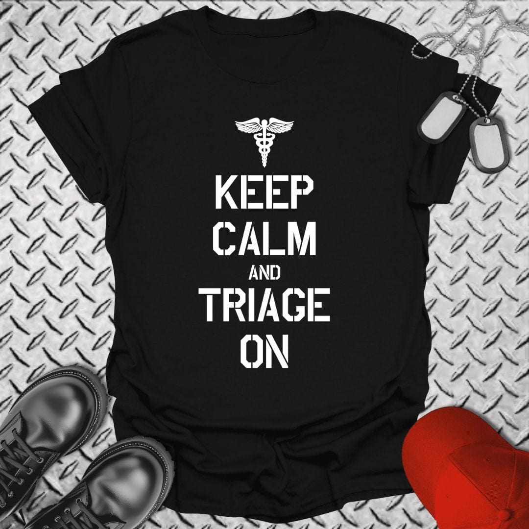 NavyHumor T-Shirt Black / S HC - Keep Calm & Triage On T-shirt