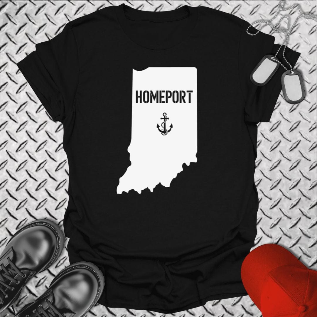 NavyHumor T-Shirt Black / S Homeport Indiana T-shirt