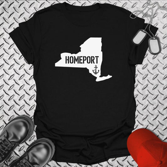 NavyHumor T-Shirt Black / S Homeport New York T-shirt