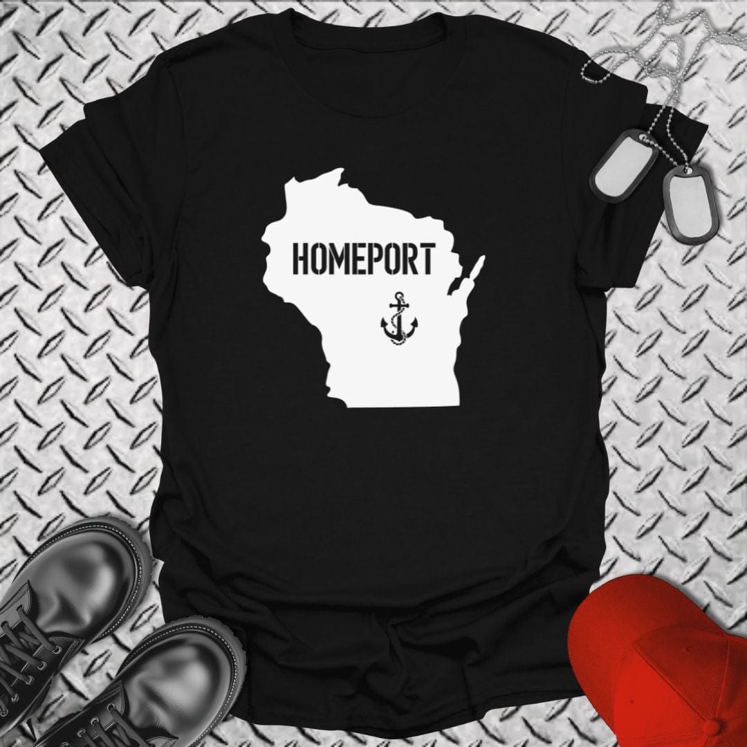 NavyHumor T-Shirt Black / S Homeport Wisconsin T-shirt