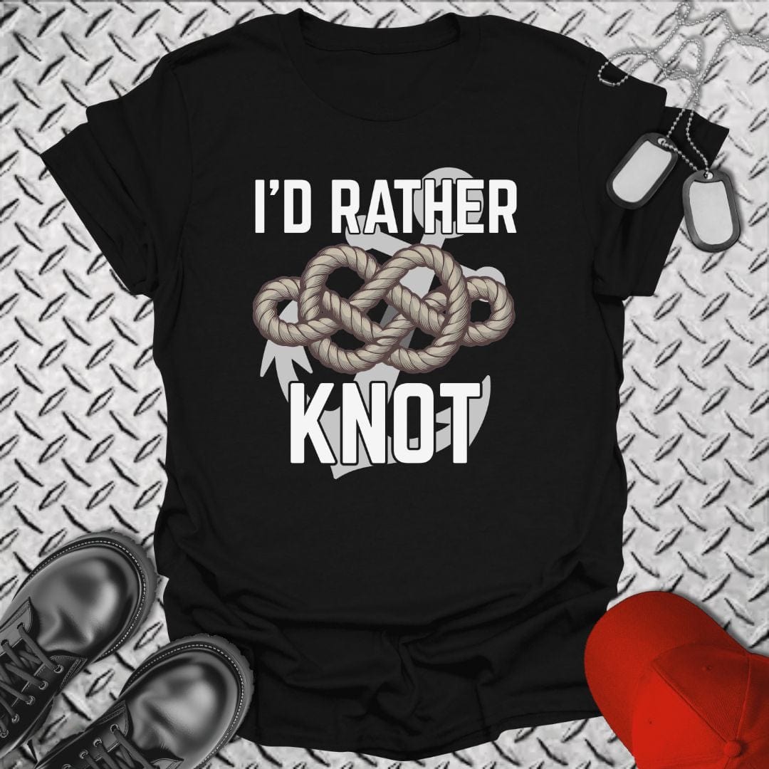 NavyHumor T-Shirt Black / S I'd Rather Knot T-shirt