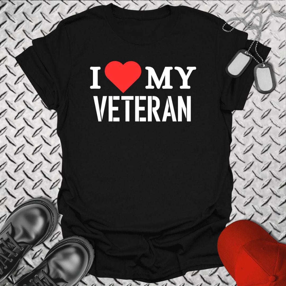 NavyHumor T-Shirt Black / S I Love My Veteran T-shirt