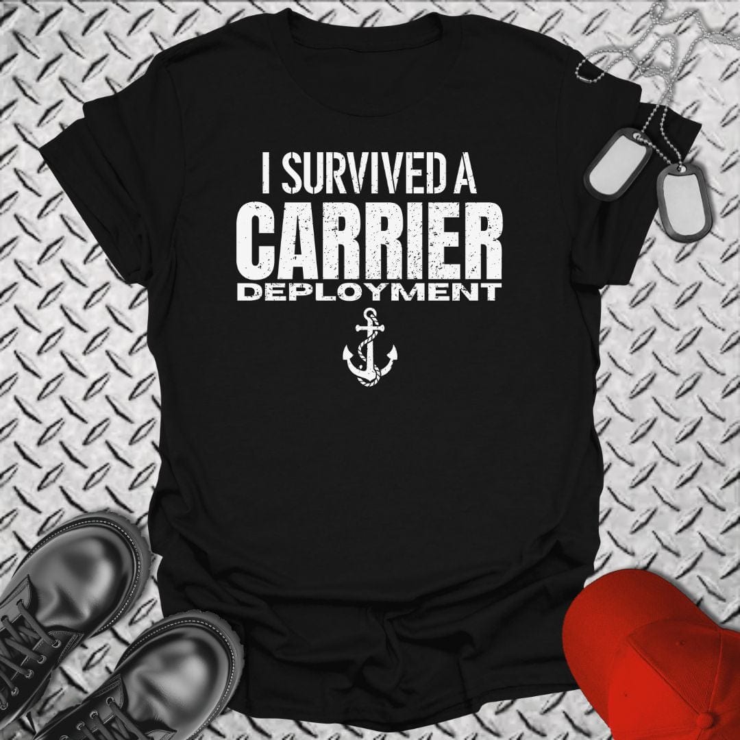 NavyHumor T-Shirt Black / S I Survived a Carrier Deployment T-shirt