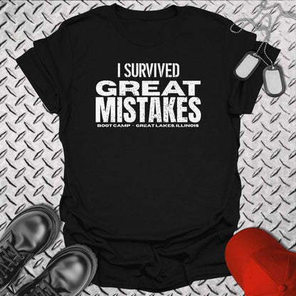 NavyHumor T-Shirt Black / S I Survived Great Mistakes T-shirt