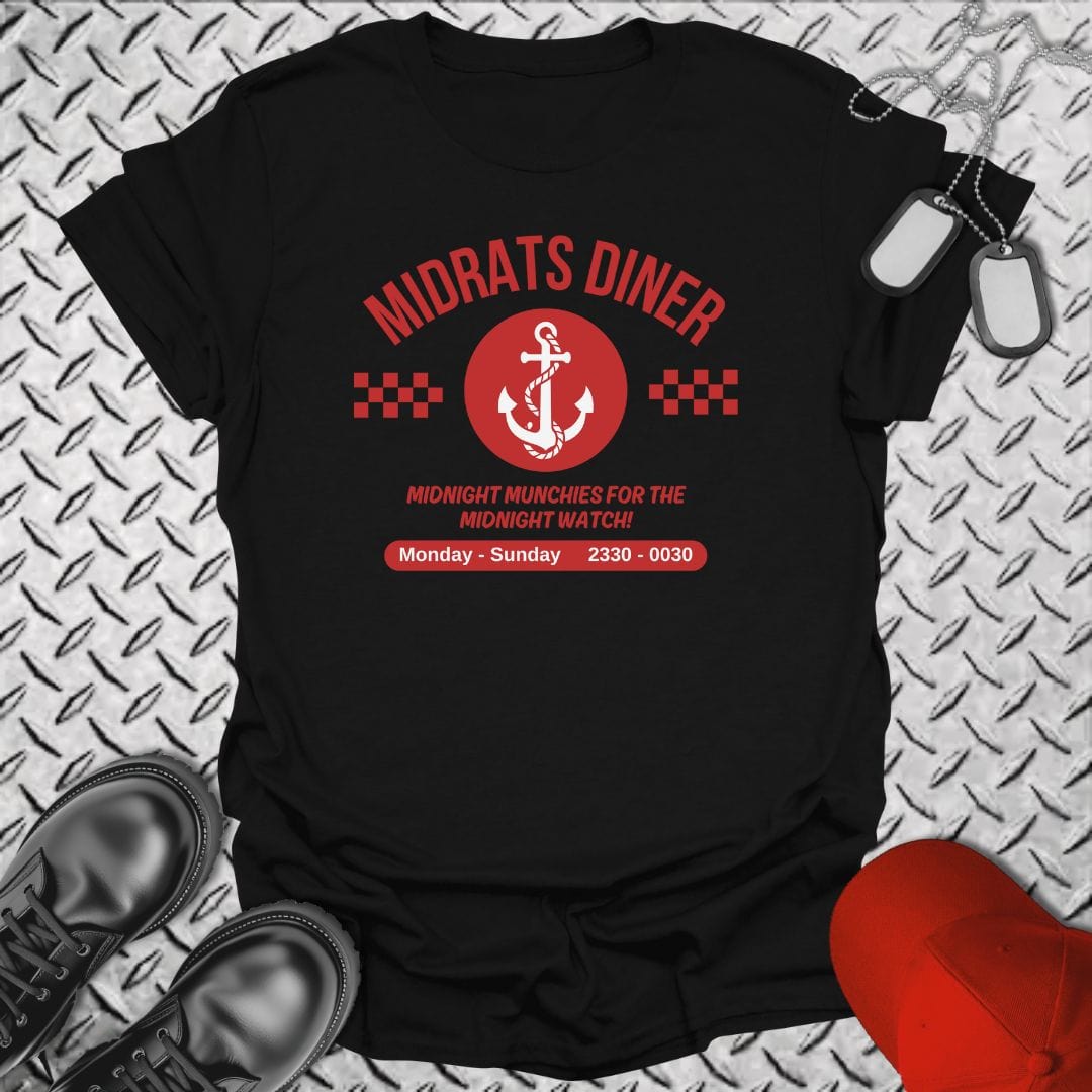 NavyHumor T-Shirt Black / S Midrats Diner - Anchor T-shirt