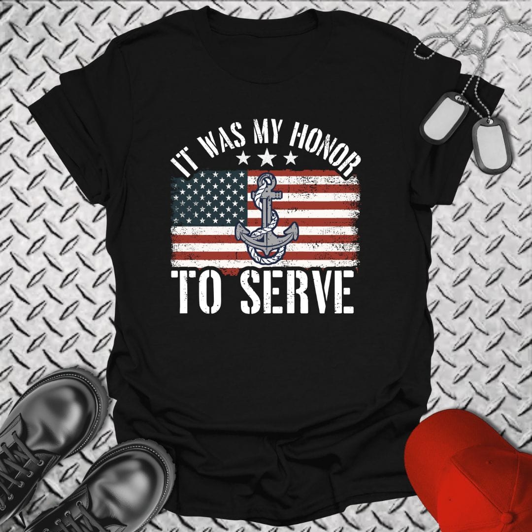 NavyHumor T-Shirt Black / S My Honor - Flag T-shirt