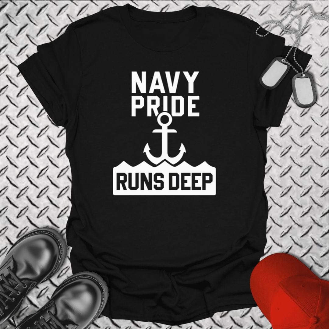 NavyHumor T-Shirt Black / S Navy Pride Runs Deep T-shirt