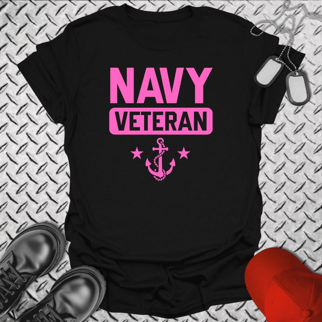 NavyHumor T-Shirt Black / S Navy Veteran (Pink Edition)  T-shirt