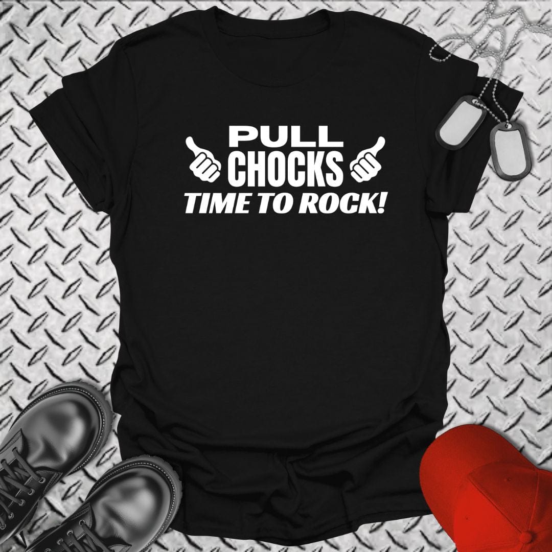 NavyHumor T-Shirt Black / S Pull Chocks T-shirt