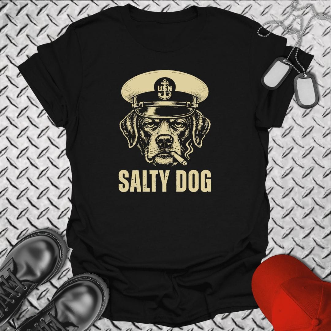 NavyHumor T-Shirt Black / S Salty Dog - Chief