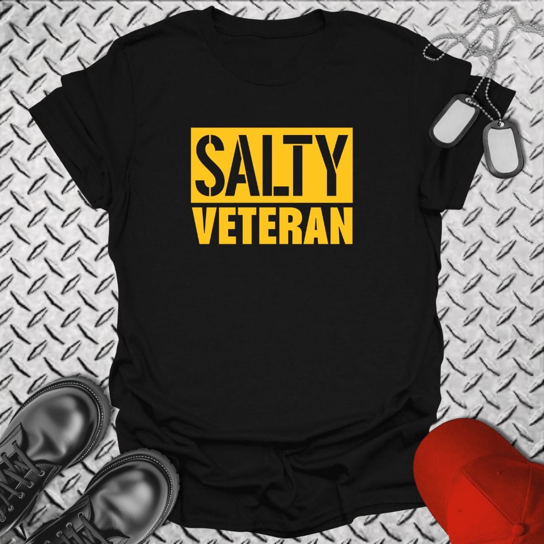 NavyHumor T-Shirt Black / S Salty Veteran (Block)