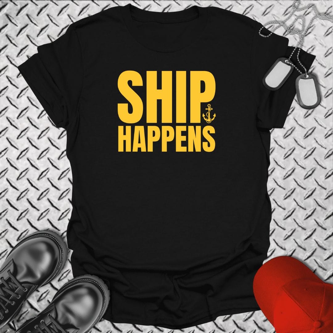 NavyHumor T-Shirt Black / S Ship Happens T-shirt