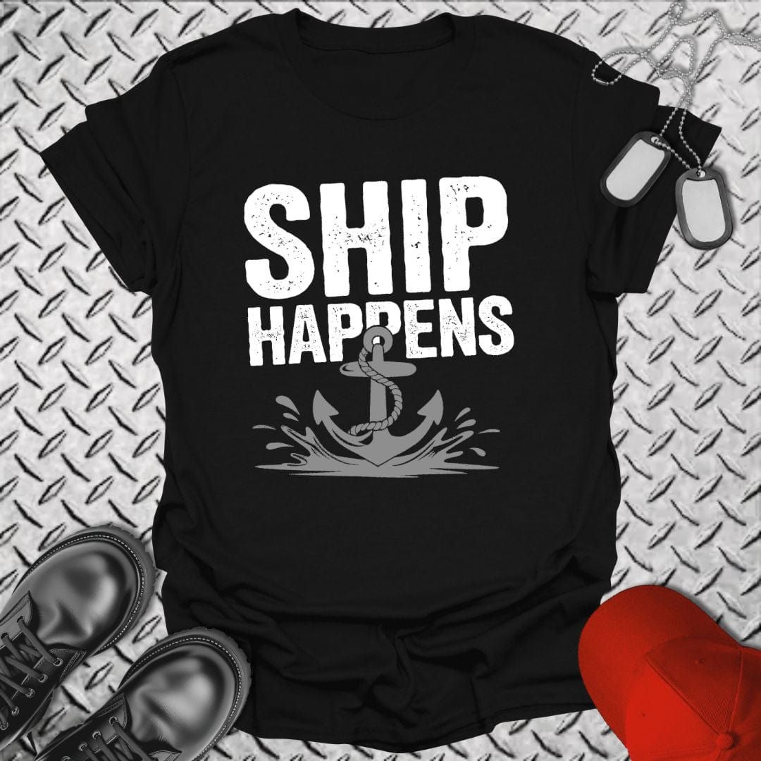 NavyHumor T-Shirt Black / S SHIP Happens T-shirt