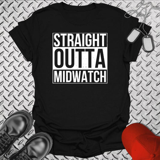 NavyHumor T-Shirt Black / S Straight Outta Midwatch T-shirt