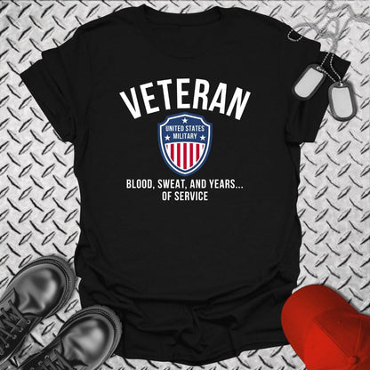 NavyHumor T-Shirt Black / S Veteran - Blood, Sweat, and Years T-shirt