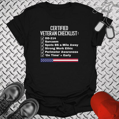 NavyHumor T-Shirt Black / S Veteran Checklist T-shirt