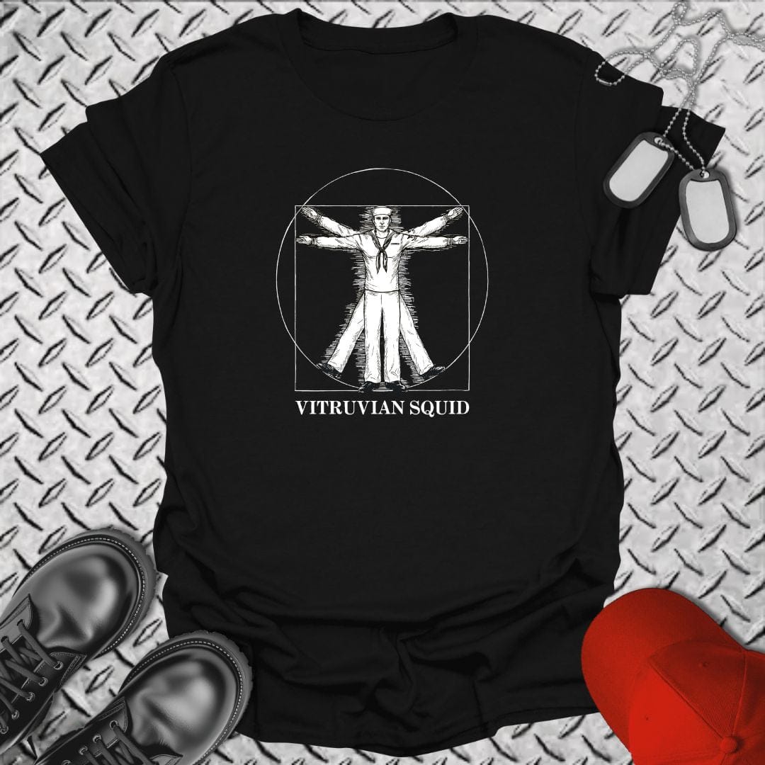 NavyHumor T-Shirt Black / S Vitruvian Squid T-shirt