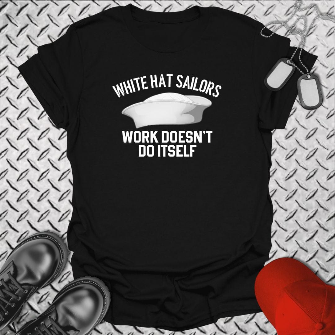 NavyHumor T-Shirt Black / S White Hat Sailors
