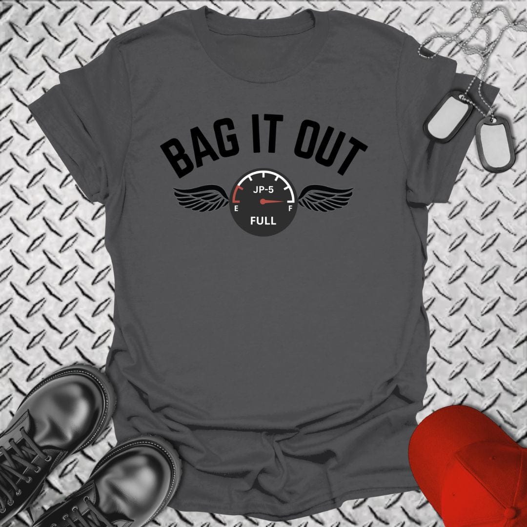 NavyHumor T-Shirt Charcoal / S Bag It Out: JP-5  T-shirt