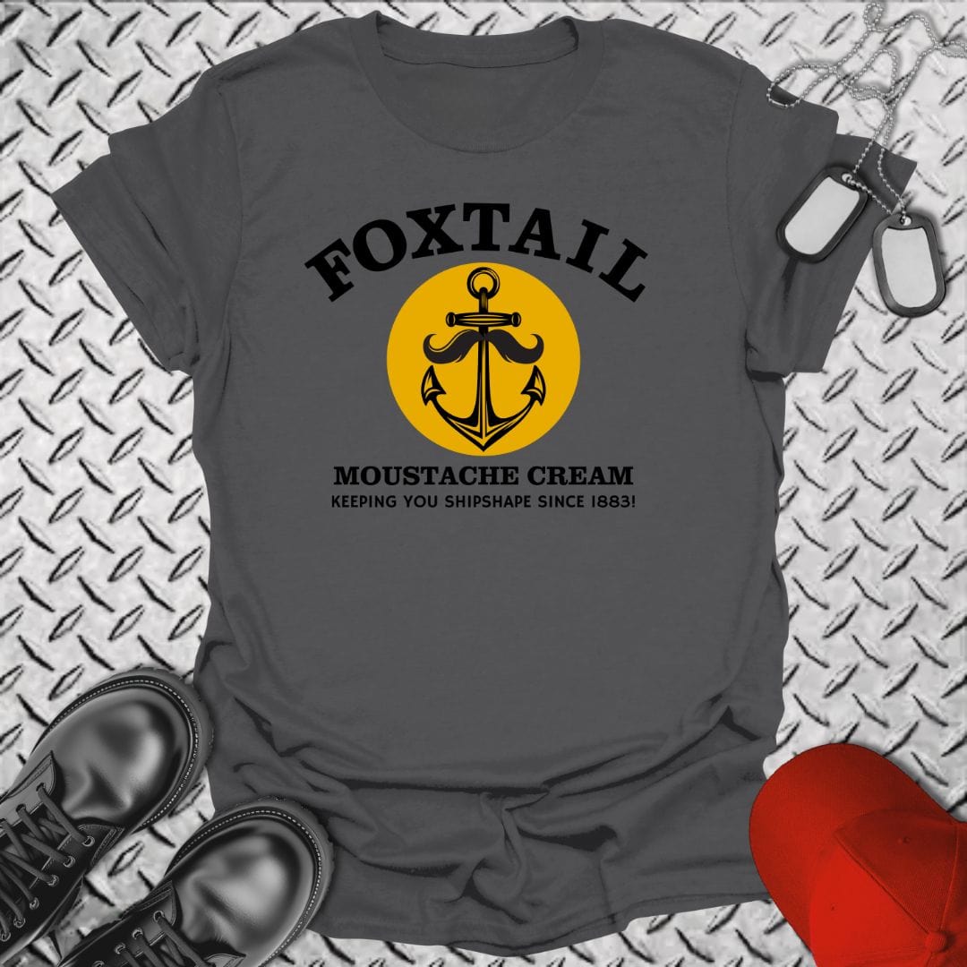 NavyHumor T-Shirt Charcoal / S Foxtail Moustache Cream T-shirt