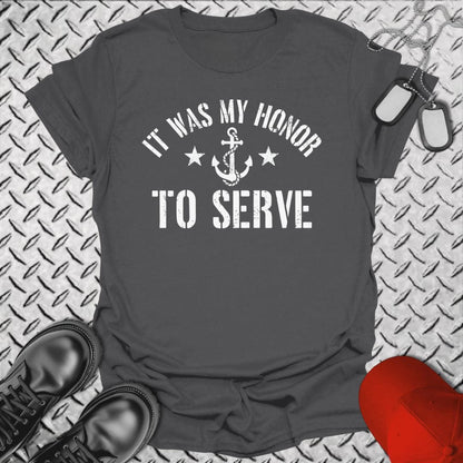 NavyHumor T-Shirt Charcoal / S It Was My Honor - Anchor T-shirt