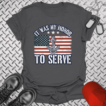 NavyHumor T-Shirt Charcoal / S My Honor - Flag T-shirt