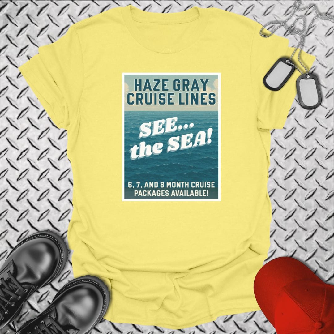 NavyHumor T-Shirt Cornsilk / S Haze Gray Cruise Lines