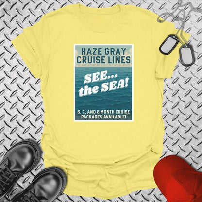 NavyHumor T-Shirt Cornsilk / S Haze Gray Cruise Lines