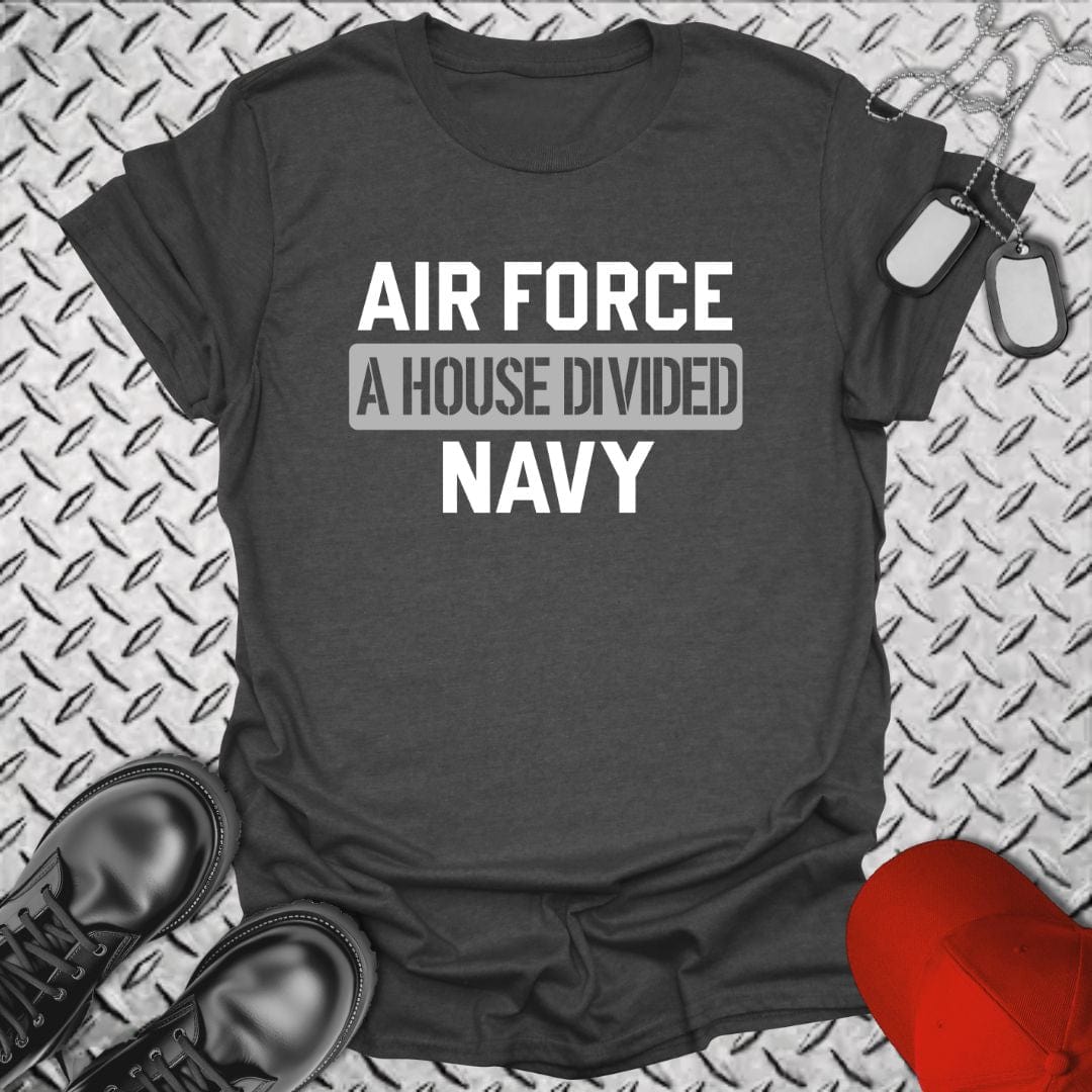 NavyHumor T-Shirt Dark Heather / S A House Divided - Air Force/Navy T-shirt