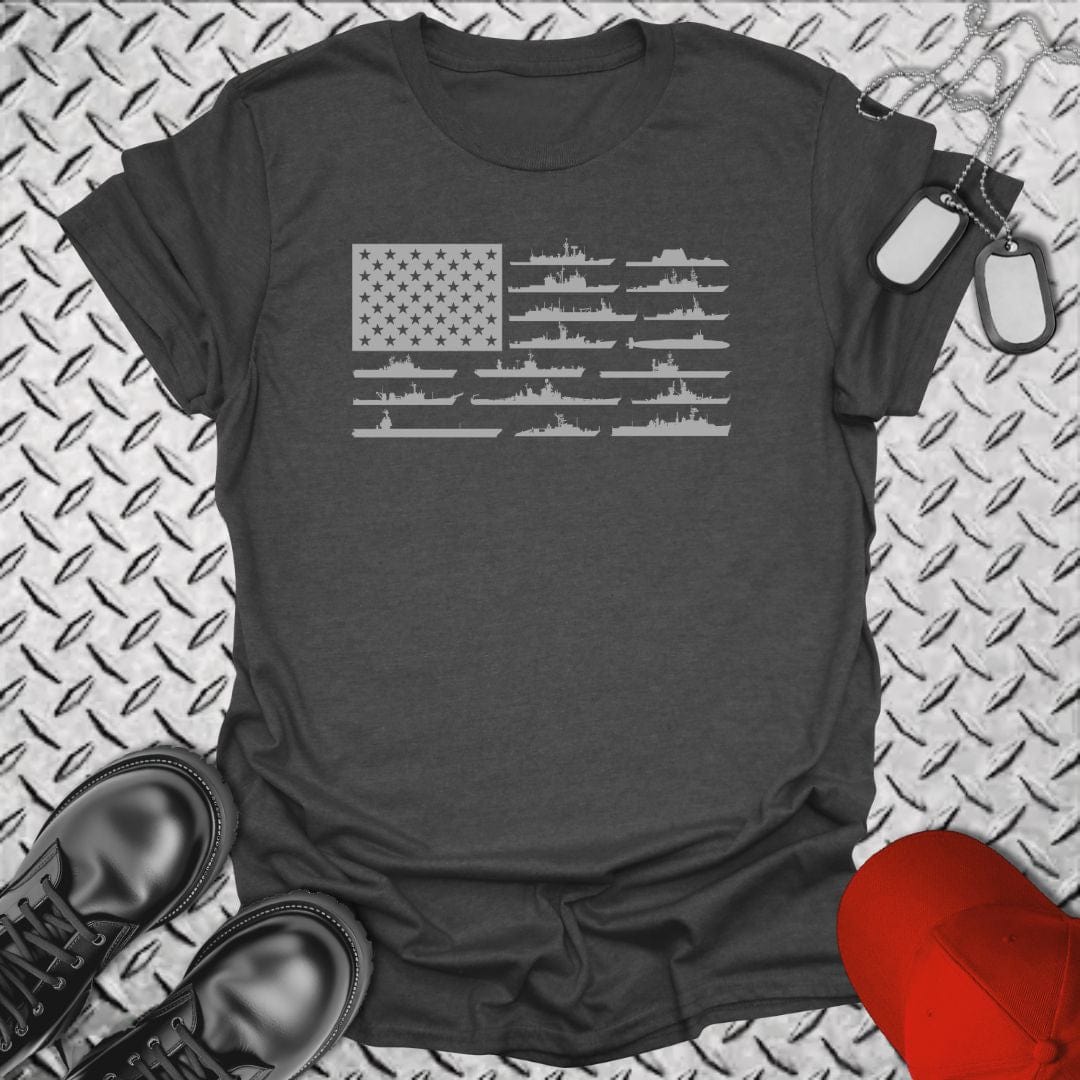 NavyHumor T-Shirt Dark Heather / S American Fleet T-shirt