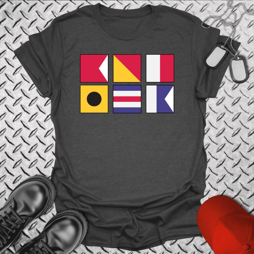 NavyHumor T-Shirt Dark Heather / S BOHICA - Bend Over... Signal Flag