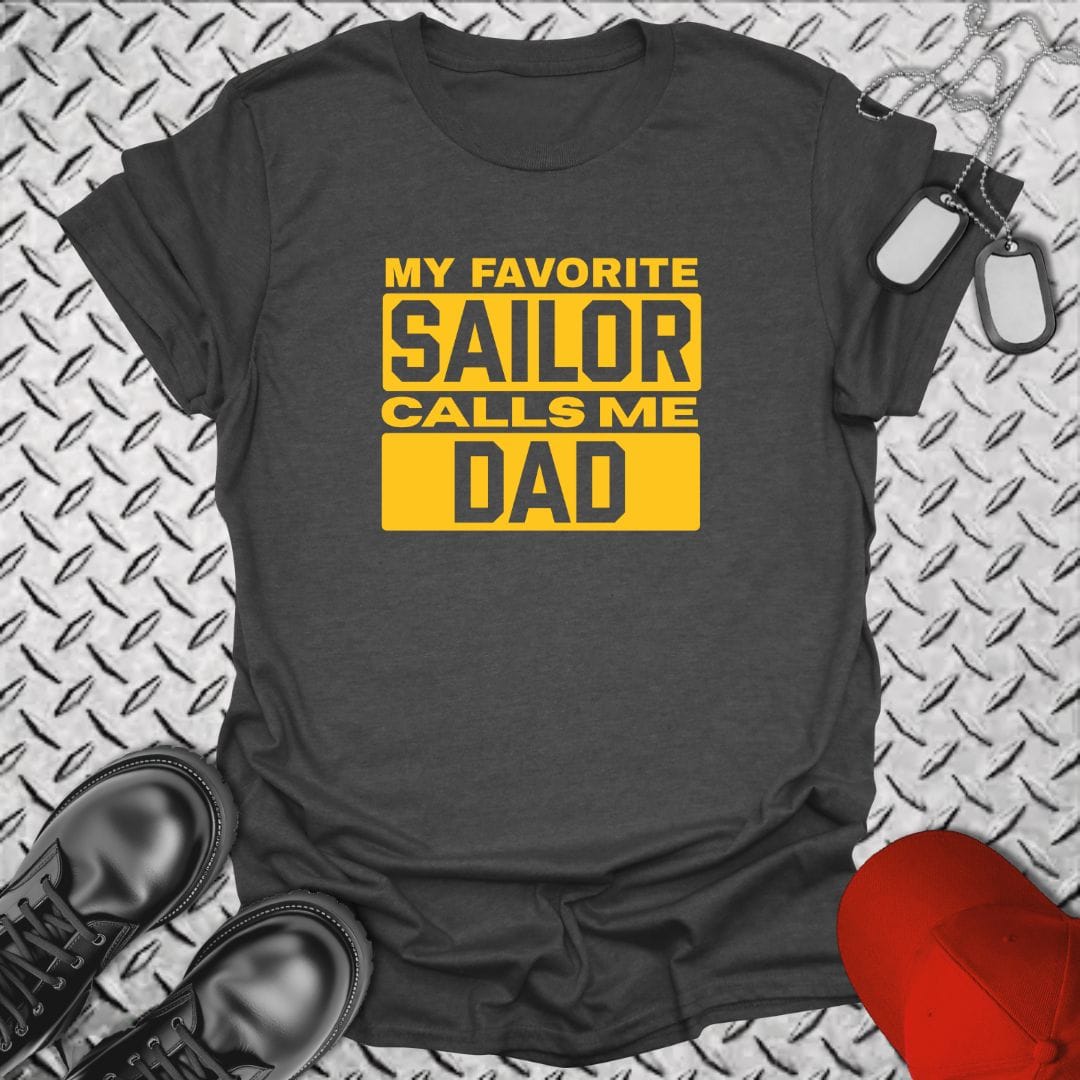 NavyHumor T-Shirt Dark Heather / S Calls Me Dad