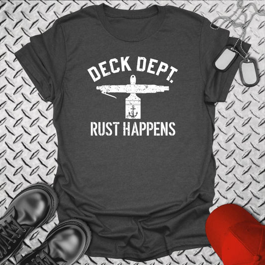 NavyHumor T-Shirt Dark Heather / S Deck Dept. - Rust Happens T-shirt