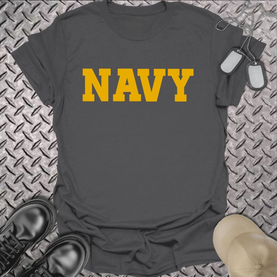 NavyHumor T-Shirt Dark Heather / S Gold Navy T-shirt