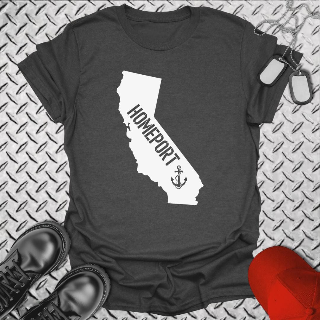 NavyHumor T-Shirt Dark Heather / S Homeport California T-shirt