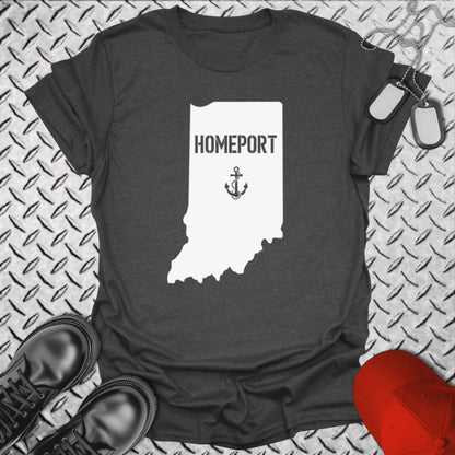NavyHumor T-Shirt Dark Heather / S Homeport Indiana T-shirt