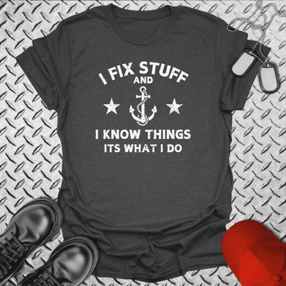 NavyHumor T-Shirt Dark Heather / S I Fix Stuff T-shirt
