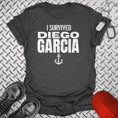 NavyHumor T-Shirt Dark Heather / S I Survived Diego Garcia T-shirt