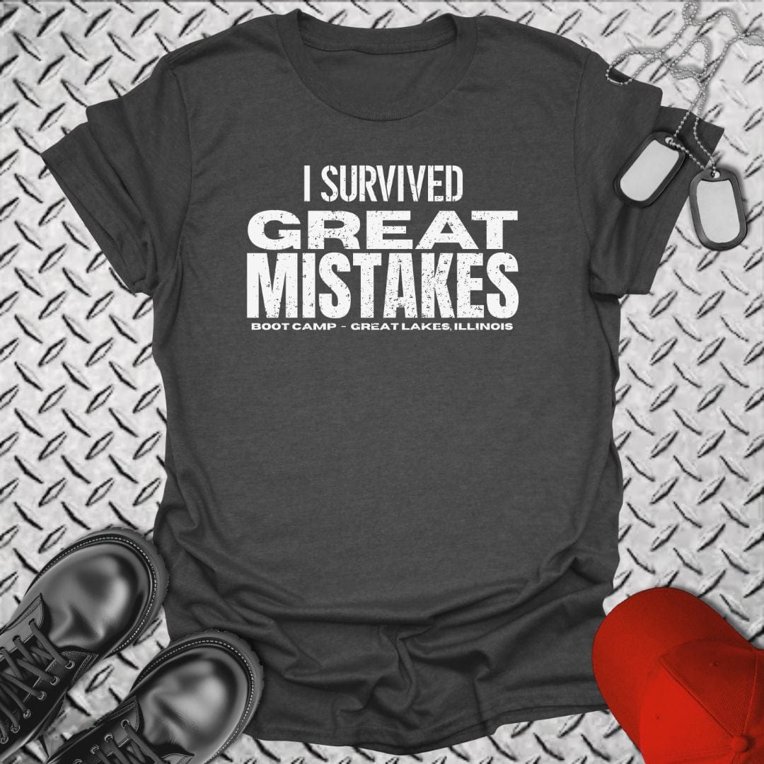 NavyHumor T-Shirt Dark Heather / S I Survived Great Mistakes T-shirt