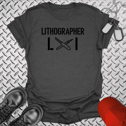 NavyHumor T-Shirt Dark Heather / S LI - Lithographer Insignia T-shirt