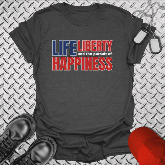 NavyHumor T-Shirt Dark Heather / S Life, Liberty, Happiness T-shirt