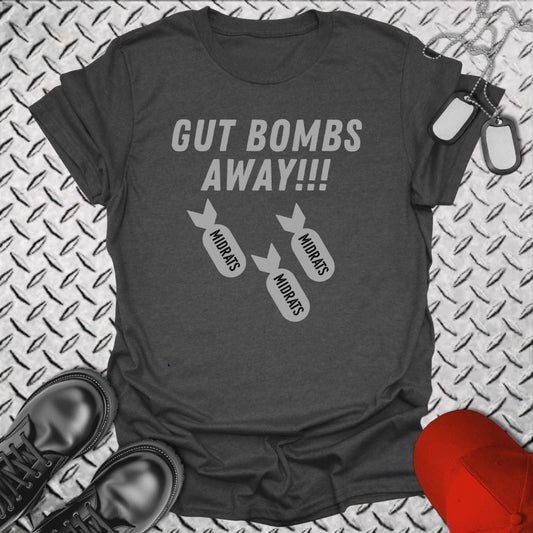NavyHumor T-Shirt Dark Heather / S Midrats - Gut Bombs Away! T-shirt