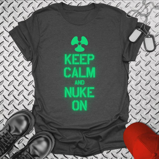 NavyHumor T-Shirt Dark Heather / S MM - Keep Calm and Nuke On T-shirt