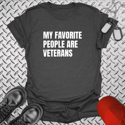 NavyHumor T-Shirt Dark Heather / S My Favorite People Are Veterans