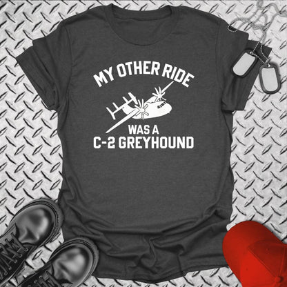 NavyHumor T-Shirt Dark Heather / S My Other Ride Was a Greyhound T-shirt