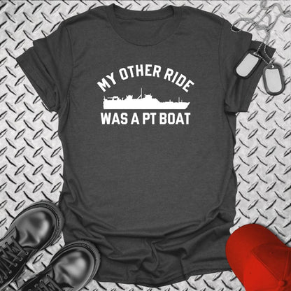 NavyHumor T-Shirt Dark Heather / S My Other Ride Was A PT Boat