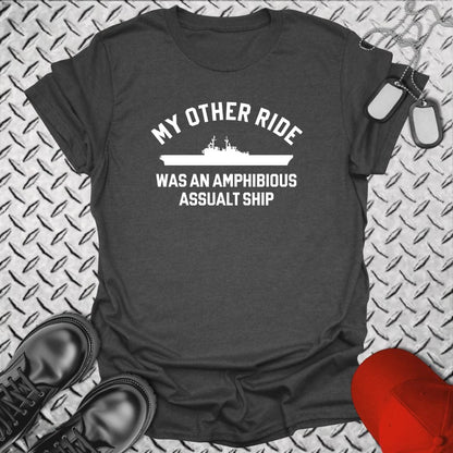 NavyHumor T-Shirt Dark Heather / S My Other Ride Was An LHD (Wasp-Class)